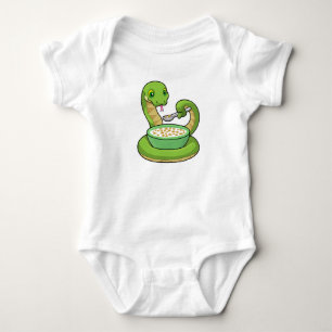 Snake at Eating with Muesli Baby Bodysuit