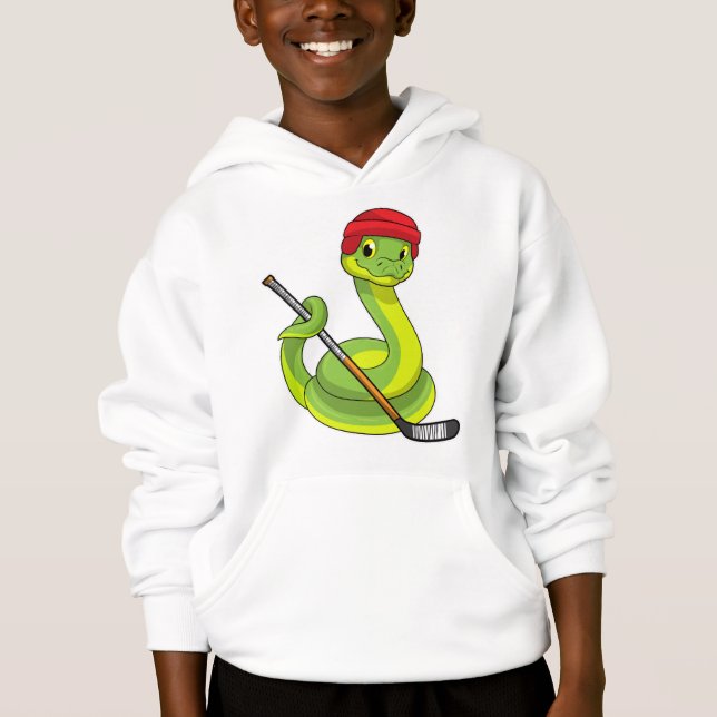 Snake at Ice hockey with Ice hockey stick (Front)