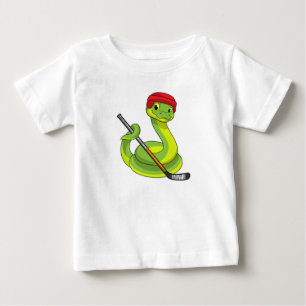Snake at Ice hockey with Ice hockey stick Baby T-Shirt