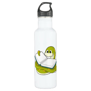Snake at Reading with Book 710 Ml Water Bottle
