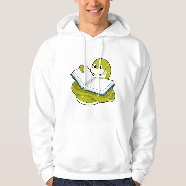 Snake at Reading with Book Hoodie (Front)