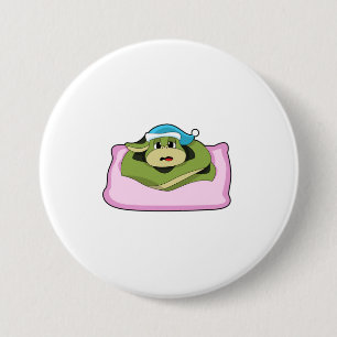 Snake at Sleeping with Nightcap 3 Inch Round Button