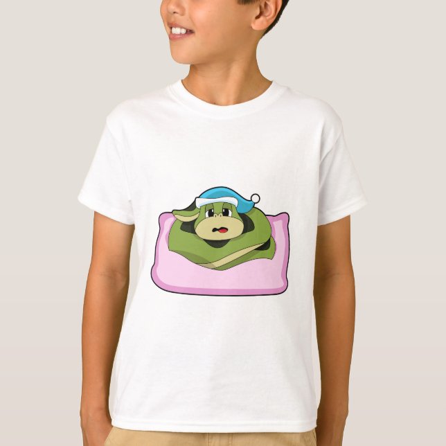 Snake at Sleeping with Nightcap T-Shirt (Front)