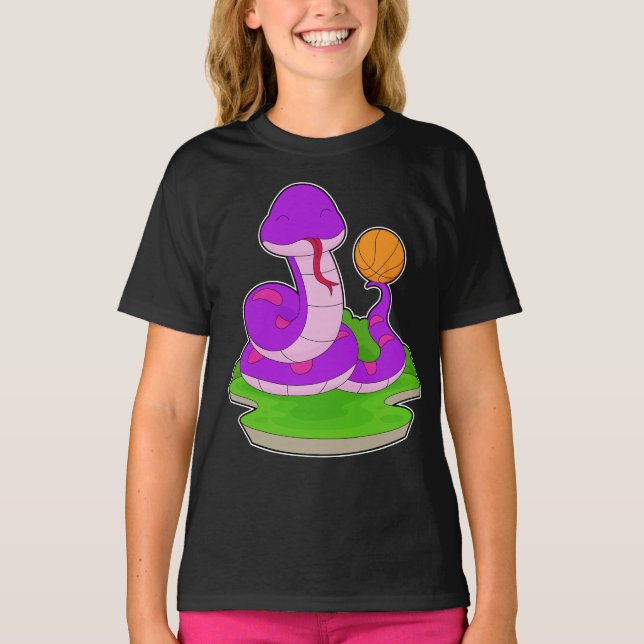 Snake Basketball player Basketball T-Shirt (Front)