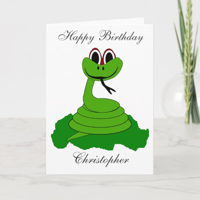 Snake Birthday Card Just Add Name (Front)