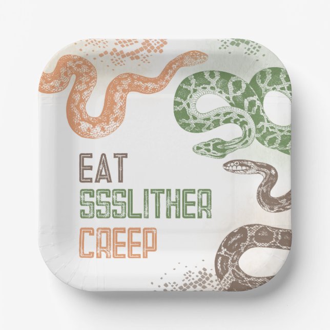 Snake Birthday Party Plates (Front)
