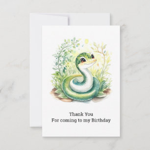 Snake Birthday Thank You Card