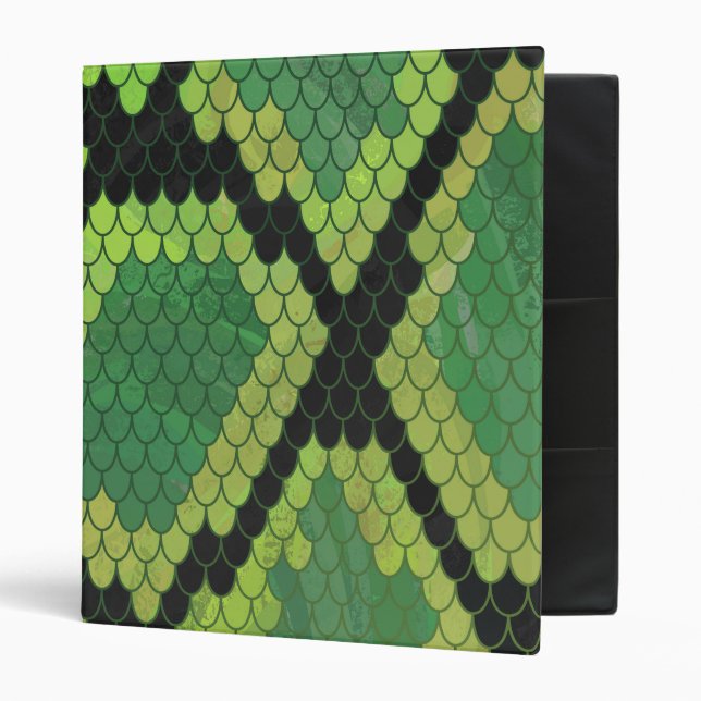 Snake Black and Green Print Binder (Front/Inside)
