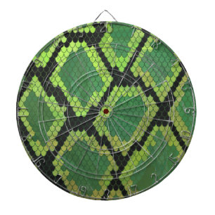 Snake Black and Green Print Dartboard