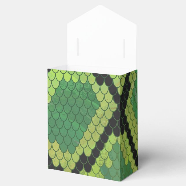 Snake Black and Green Print Favor Box (Opened)