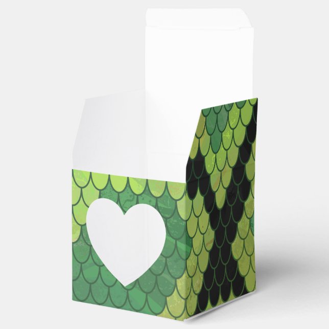 Snake Black and Green Print Favor Box (Opened)