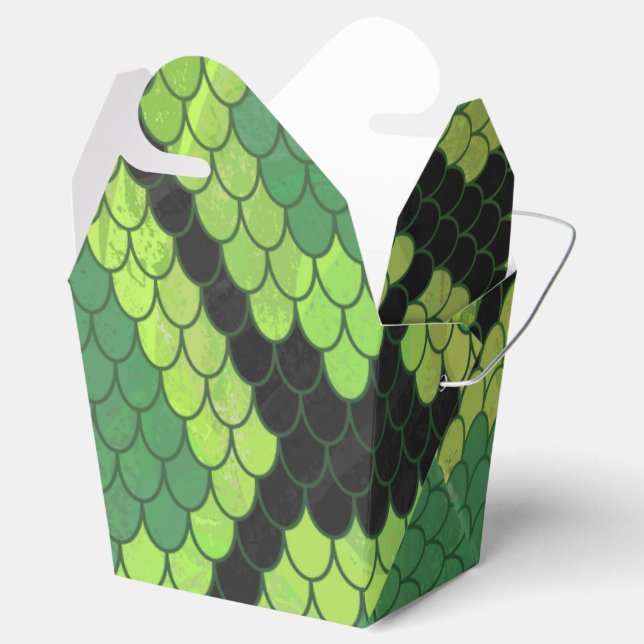 Snake Black and Green Print Favor Box (Opened)