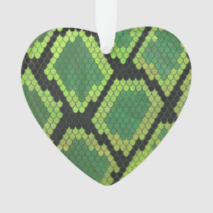 Snake Black and Green Print Ornament