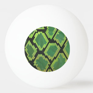 Snake Black and Green Print Ping Pong Ball