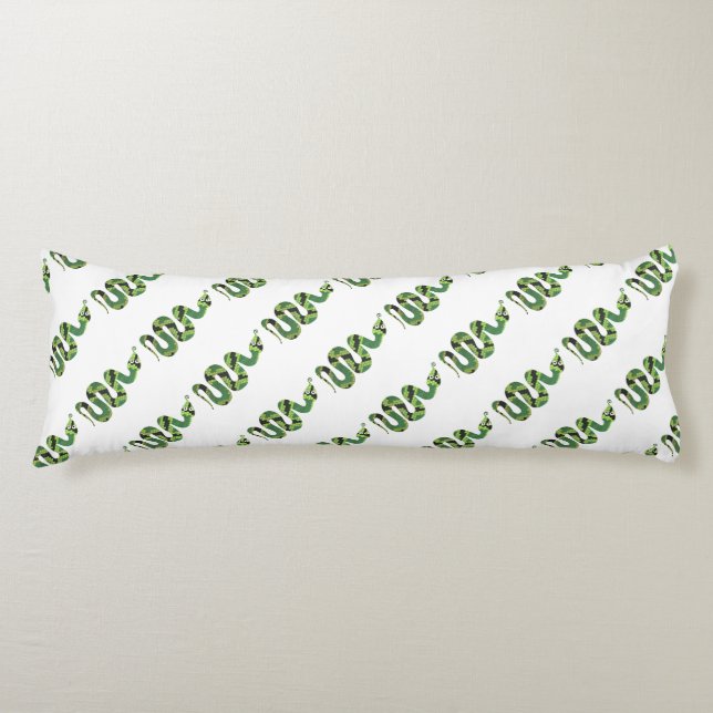 Snake Black and Green Print Silhouette Body Pillow (Front)