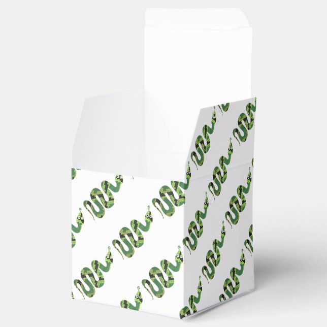 Snake Black and Green Print Silhouette Favor Box (Opened)