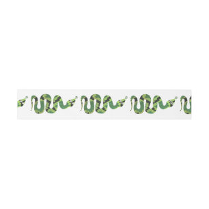 Snake Black and Green Print Silhouette Invitation Belly Band