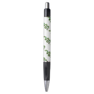 Snake Black and Green Print Silhouette Pen