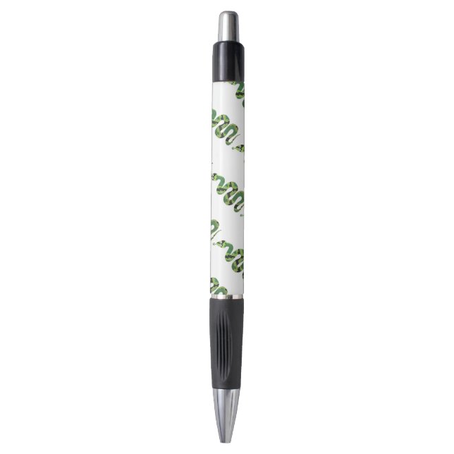 Snake Black and Green Print Silhouette Pen (Front Vertical)