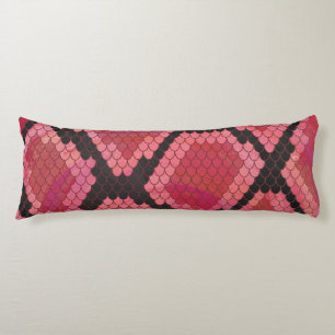 Snake Black and Red Print Body Pillow
