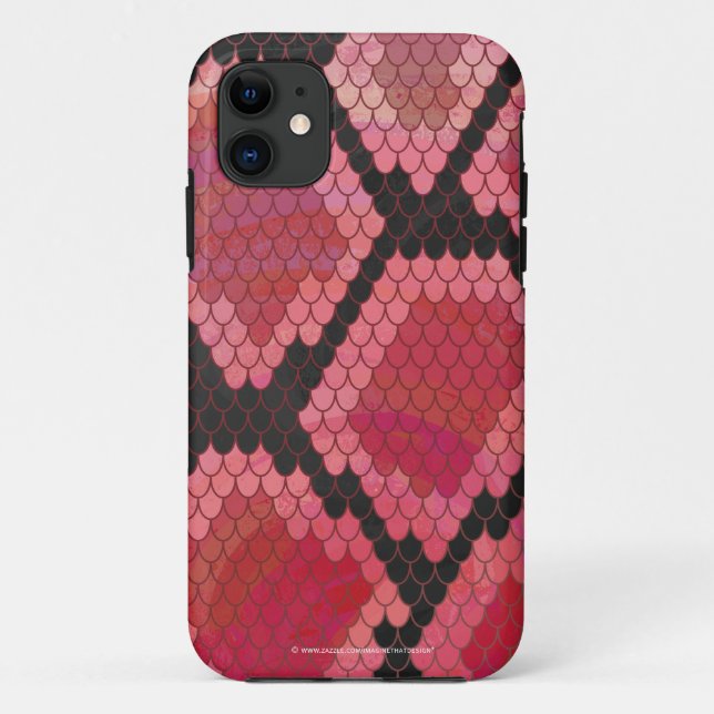 Snake Black and Red Print Case-Mate iPhone Case (Back)