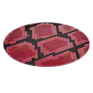 Snake Black and Red Print Cutting Board