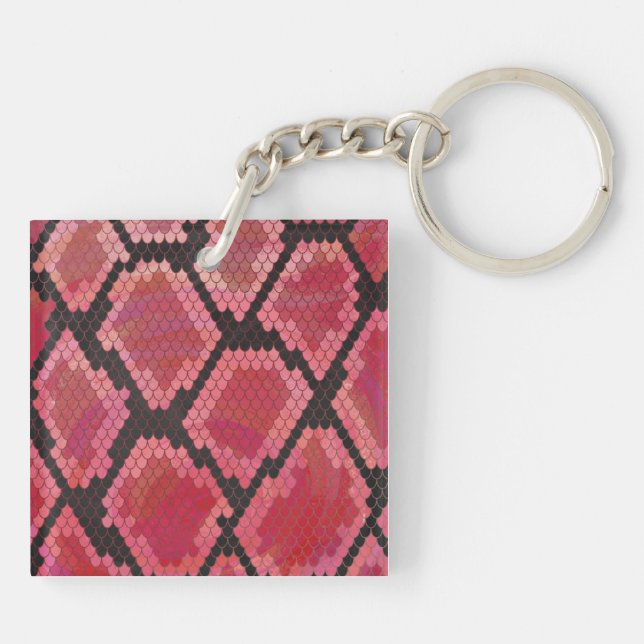 Snake Black and Red Print Keychain (Back)