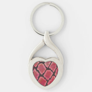 Snake Black and Red Print Keychain