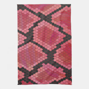 Snake Black and Red Print Kitchen Towel