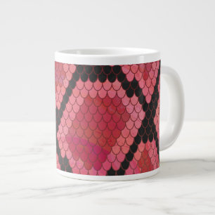 Snake Black and Red Print Large Coffee Mug