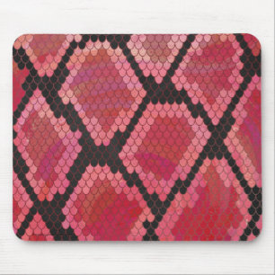 Snake Black and Red Print Mouse Pad