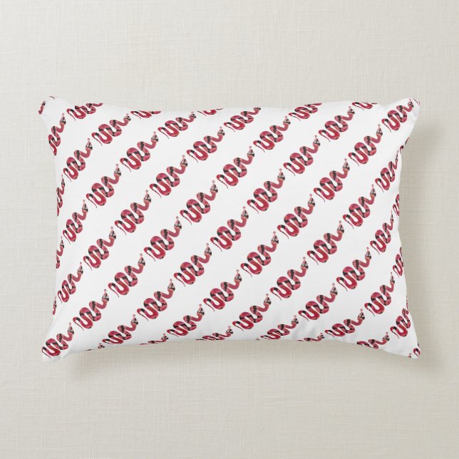 Snake Black and Red Silhouette Accent Pillow (Front)