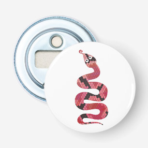 Snake Black and Red Silhouette Bottle Opener