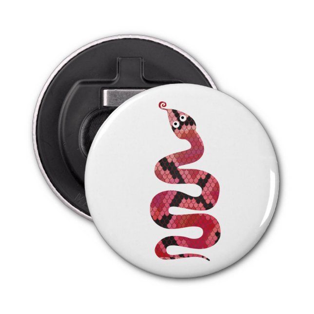 Snake Black and Red Silhouette Bottle Opener (Front)