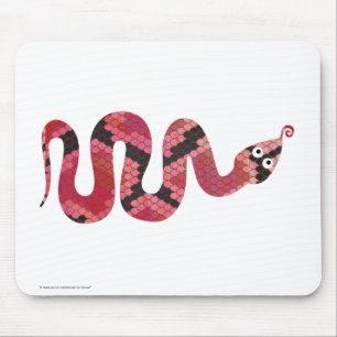 Snake Black and Red Silhouettes Mouse Pad