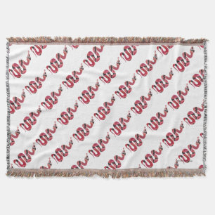 Snake Black and Red Silhouettes Throw Blanket