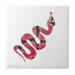 Snake Black and Red Silhouettes Tile