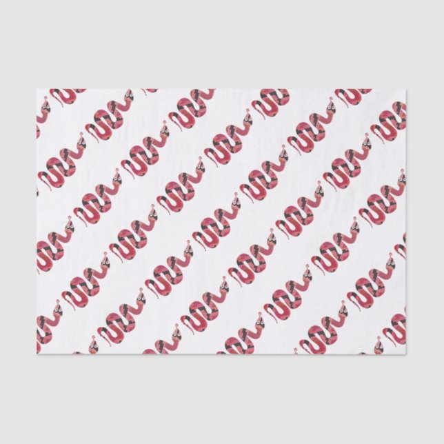 Snake Black and Red Silhouettes Tissue Paper (Front)