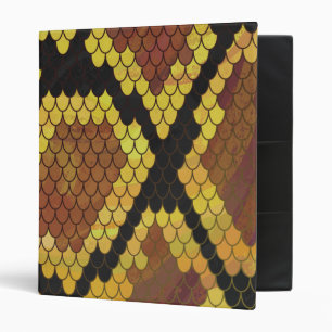 Snake Brown and Gold Print Binder