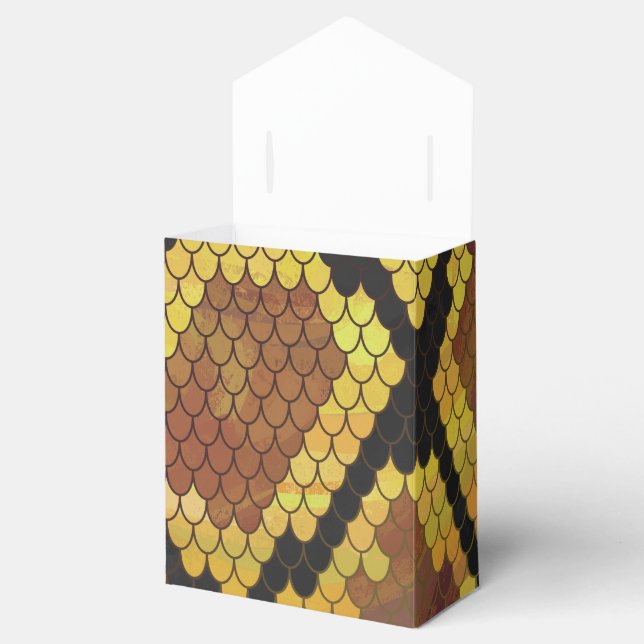 Snake Brown and Gold Print Favor Box (Opened)
