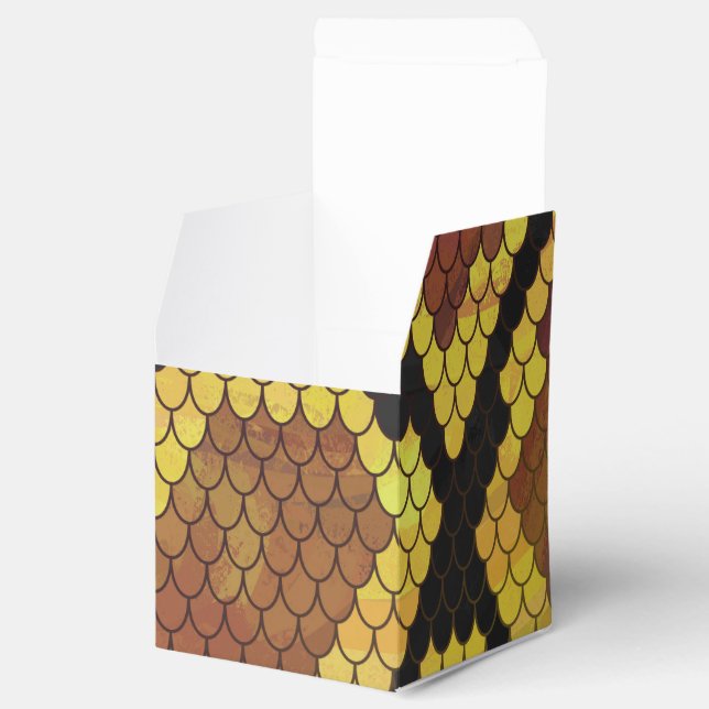 Snake Brown and Gold Print Favor Box (Opened)