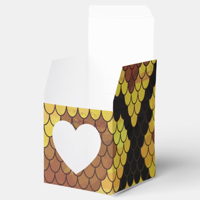 Snake Brown and Gold Print Favor Box (Opened)