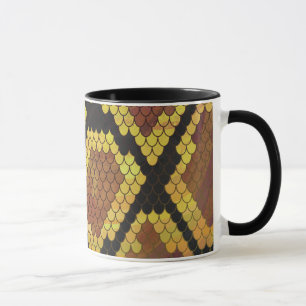 Snake Brown and Gold Print Mug