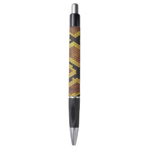 Snake Brown and Gold Print Pen
