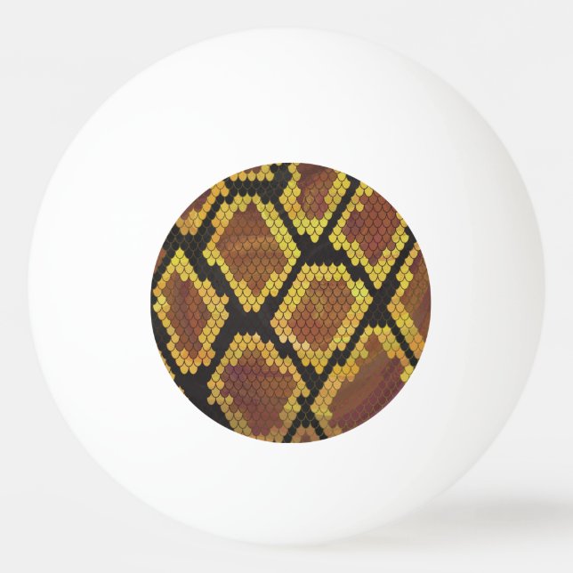 Snake Brown and Gold Print Ping Pong Ball (Front)