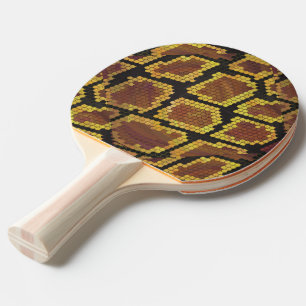 Snake Brown and Gold Print Ping Pong Paddle