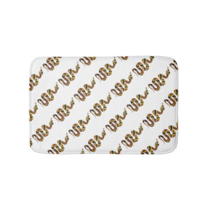 Snake Brown and Gold Silhouette Bath Mat