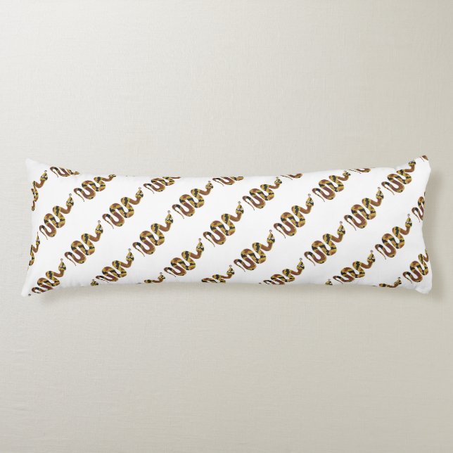 Snake Brown and Gold Silhouette Body Pillow (Front)