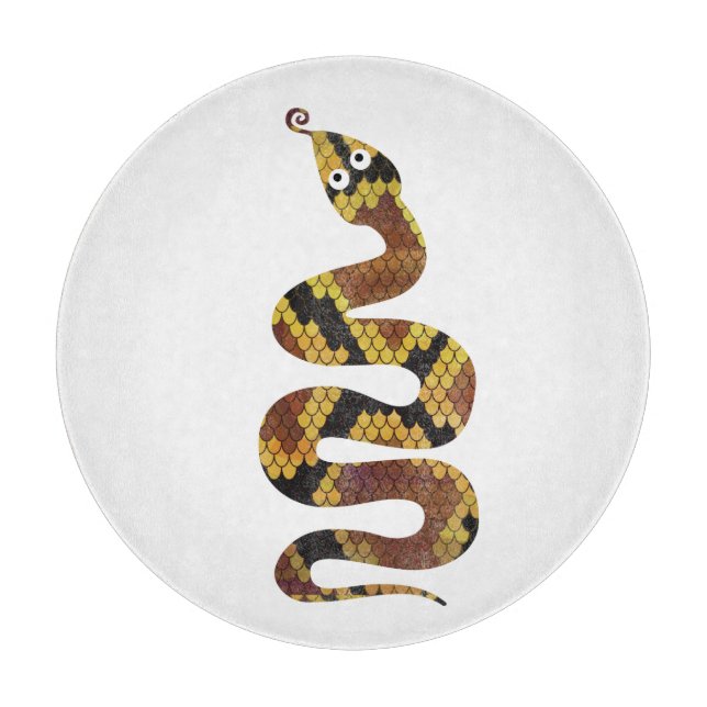 Snake Brown and Gold Silhouette Cutting Board (Front)