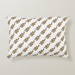 Snake Brown and Gold Silhouette Decorative Pillow